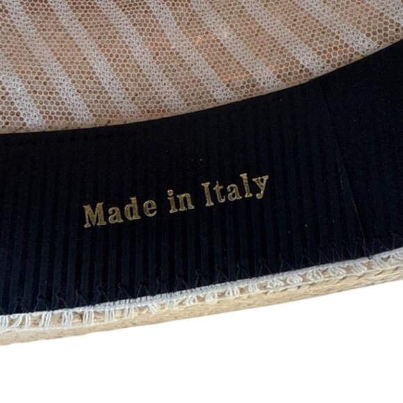 Vtg 30s 40s Ponte Rialto Italian Straw Boater Hat Orange Ribbon Band Sz 7 56 - Picture 7 of 9